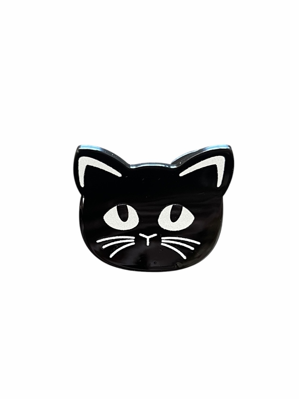 Black & White Cat Kitten Kitty Halloween 1.75" Glossy Lobster Claw Hair Clip